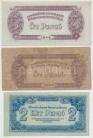 1944. "A Vöröshadsereg Parancsnoksága" 2P + 5P (2x) eltérő szín + 10P + 100P + 1000P resta...