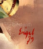 Eigel István (1922-2000): Trófeák. Olaj, farost, jelzett, 60×80 cm