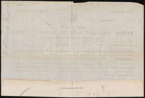 Győr 1865. "Az Első Magyar Általános Biztosító Társaság Pesten" kitöltött megújítási nyugt...