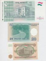 Tádzsikisztán 1994. 1R + 1999 (2000). 20D + 1S T:I,I-
Tajikistan 1994. 1 Ruble + 1999 (2000). 20 Di...
