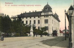 Budapest I. Magyar királyi darabont testőrségi legénységi pavillon, laktanya, lóvasút. Taussig A.  (enyhén ázott sarok / slightly wet corner)