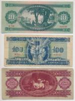 1946. 100Ft vízjeles papír + 1947. 10Ft + 1947. 100Ft ly. T:III,III-