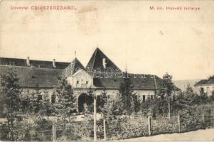 Csíkszereda, Mercurea Ciuc; Honvéd laktanya. Szvoboda József kiadása / military barracks (fl)