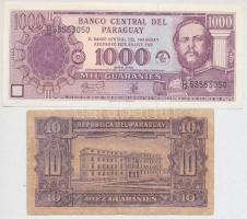 Paraguay 1943. 10G + 2002. 1000G T:I,III- Paraguay 1943. 10 Guaraníes + 2002. 1000 Guaraníes T:UNC,VG