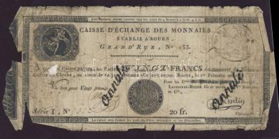 Franciaország/Rouen 1797-1803. 20Fr T:IV- R!