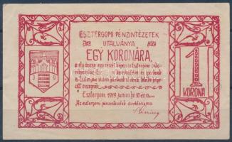 Esztergom 1919. 1K "Esztergomi Pénzintézetek Utalványa" felülbélyegzett T:II-,III
Adamo E...
