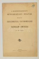 1904  A rozsnyói kerületi betegsegélyező pénztár zárszámadása és tagforgalmi kimutatása 8p.