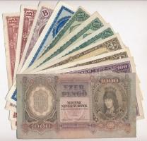 1940-1946. 12db-os pengő tétel közte több hibásan darabolt, benne: 1940. 2P körbevágva + 1943. 1000P...