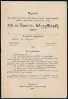 1904 Meghívó a margittai ipartestület közgyűlésére 12p.