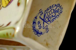 Herendi Viktória mintás gyufatartó, kézzel festett, jelzett, hibátlan, m: 6 cm