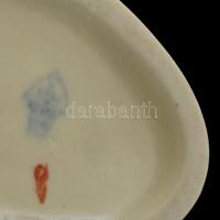 Zsolnay labdázó kisfiú, kézzel festett, jelzett, apró lepattanással, m: 11 cm