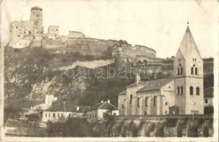 Trencsén, Trencín; várrom, templom, Foto Tatra / castle ruins, church, photo (ragasztónyomok / glue marks)