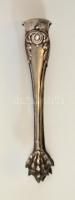 Díszes ezüst (Ag.) cukorcsipesz, jelzett, h: 10,5 cm, nettó 19,4 g