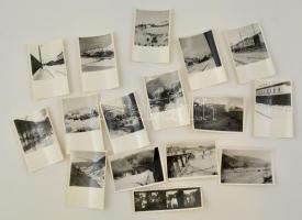 cca 1942 Frontra induló magyar katona által készített 12 db fénykép. Állomások, viaduktok, vonat és táj kelet felé