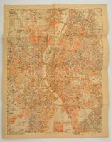cca 1930-1940 Stoits György: Budapest közlekedési térképe, utcanévjegyzékkel, 49x62 cm