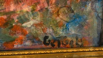 Geiger jelzéssel: Érzések a kertből. Olaj, karton, keretben, 48×39 cm