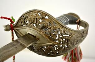 Osztrák-magyar bányász tiszti kard, díszes markolattal, a kosáron "Glück auf!" felirattal,...