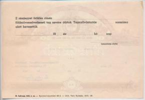 ~1970-1980. "SZÖVOSZ (Szövetkezetek Országos Szövetsége)" földművesszövetkezeti részjegye ...