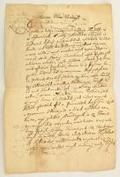 cca 1690 Szepes vármegyei övegy nemesasszony levele a vármegyéhez, melyben segítséget kér megélhetéséhez. Ékes magyar nyelven két beírt oldal
