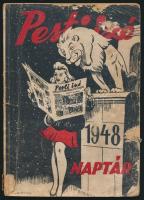 1948 Pesti Izé Naptár, illusztrációkkal, sérült borítóval