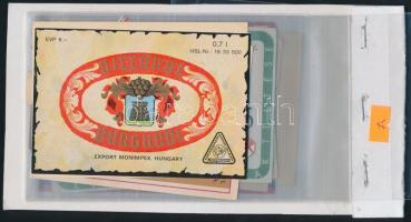 20 db italcímke fóliában(Szatmári szilvapálinka, Kiskunmajsai Kövidinka, Villányi Burgundi, Egri Riz...