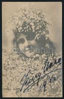 1933 Küry Klára(1870-1935) magyar színésznő, operettprimadonna dedikált fotólapja emlékül a népszínházi időkre.