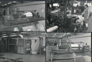 10 db fotó a Magyar Selyemipar Vállalat Fonalelőkészítő Gyára gyártósoráról, 10x14 cm
