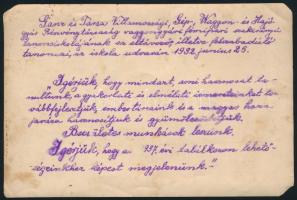 1932 Ganz és Tsa. Villamossági, Gép, Vaggon és Hajógyár tanonciskolájának végzős tanulói, hátoldalon...