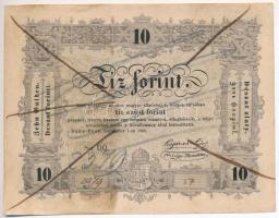 1848. 10Ft Kossuth bankó rontott sorszámozás miatt áthúzással érvénytelenítve, fordított hátlapi nyomat T:I- fo. Adamo SG111h