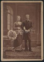 cca 1880 Rudolf trónörökös és Stefánia hercegnő fotója / cca 1880 Photo of Prince Rudolph and princess Stephanie 11x15 cm