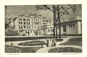 Balatonfüred, Erzsébet szanatórium, hátoldalon a Balatoni Kalauz reklámja
