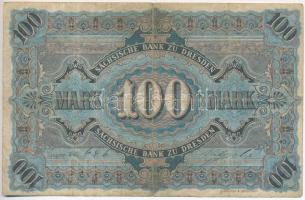 Német Birodalom / Szászország 1911. 100M vízjeles papíron T:III 
German Empire / Saxony 1911. 100 M...