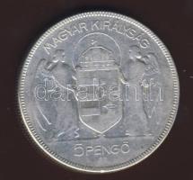 1930. 5P Ag "Horthy jobbra" T:3