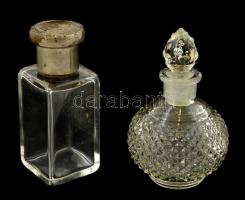 2 db parfümös üveg, férfi ill. női, m: 7 ill. 9 cm