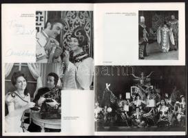 Az Operettszínház színészeinek aláírása programfüzetben(Honthy Hanna, Oszvald Marika, Németh Marika,...