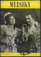 A Muzsika című újság 4 db száma neves emberek aláírásaival(Komlóssy Erzsébet, Neményi Lili, Ilosfalv...