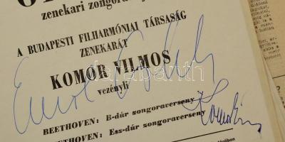 Neves külföldi és magyar személyiségek aláírásai(Fischer Annie, André Previn, Lehoczky Éva, Claudio ...