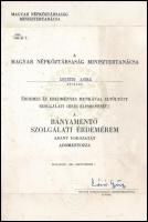 Lázár György (1924-2014) aláírása érdemérem adományozó oklevélen