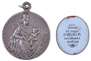 DN "Sanctus Emericus / Patrona Hungariae" ezüstözött fém medál füllel (32mm)  + "Iste...