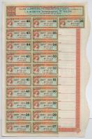 Románia / Bukarest 1938. "MICA Bányászati Részvénytársaság" részvénye 500L-ről, bélyegzése...