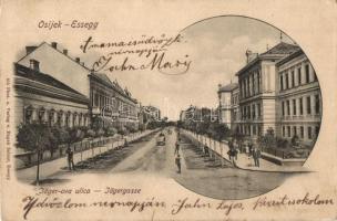 Eszék, Osijek, Esseg; Jäger-ova ulica / Jägergasse, Verlag Eugen Selzer / Vadász utca / street (r)