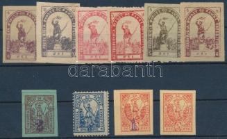 10 különféle Fredericia magánposta bélyeg