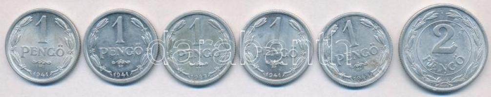 1941. 1P Al (3x) + 1943. 1P Al (2x) + 1943. 2P Al T:1--2- kis szennyeződés