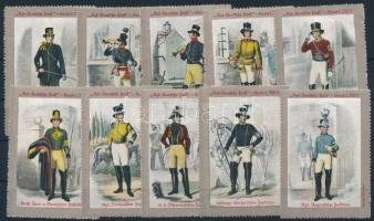 Régi német postai egyenruhák 10 különféle levélzáró