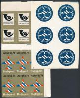 115 db (5 féle) bélyegkiállítási és postai modern öntapadós levélzáró