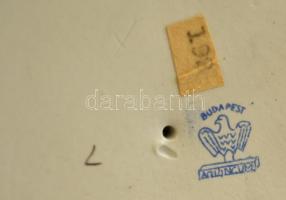 Aquincumi porcelán kócsag, kézzel festett, jelzett, hibátlan, m: 30 cm