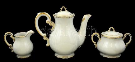 Zsolnay hiányos mokkás készlet, kézzel festett, jelzett, hibátlan