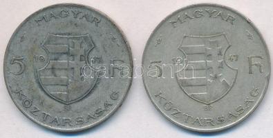 1947. 5Ft Ag "Kossuth" (2x) T:2-,3 patina