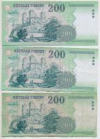 2004. 200Ft "FA" + 2005. 200Ft "FB" + 2007. 200Ft "FC" T:I,III