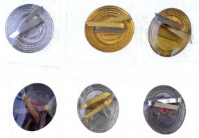 ~1970-1980. Magyar Néphadsereg sapkajelvény tétel, zománcozott arany, ezüst és bronz fokozatok (6xkl...